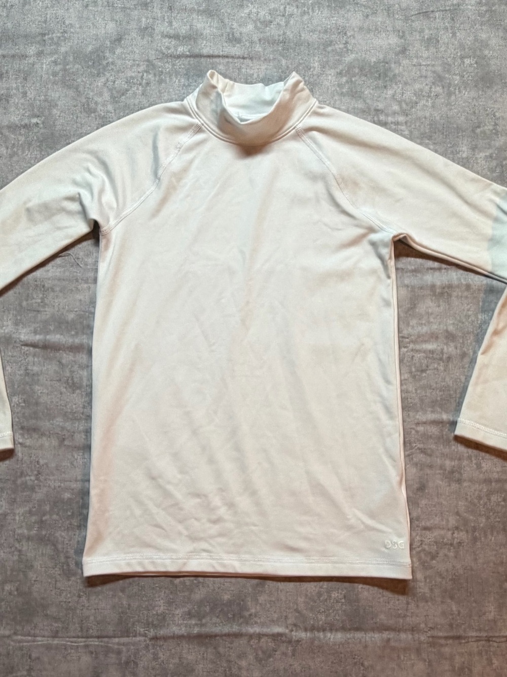 DSG White Mock Neck Stretch Long Sleeve Activewear Pullover Top Women’s M